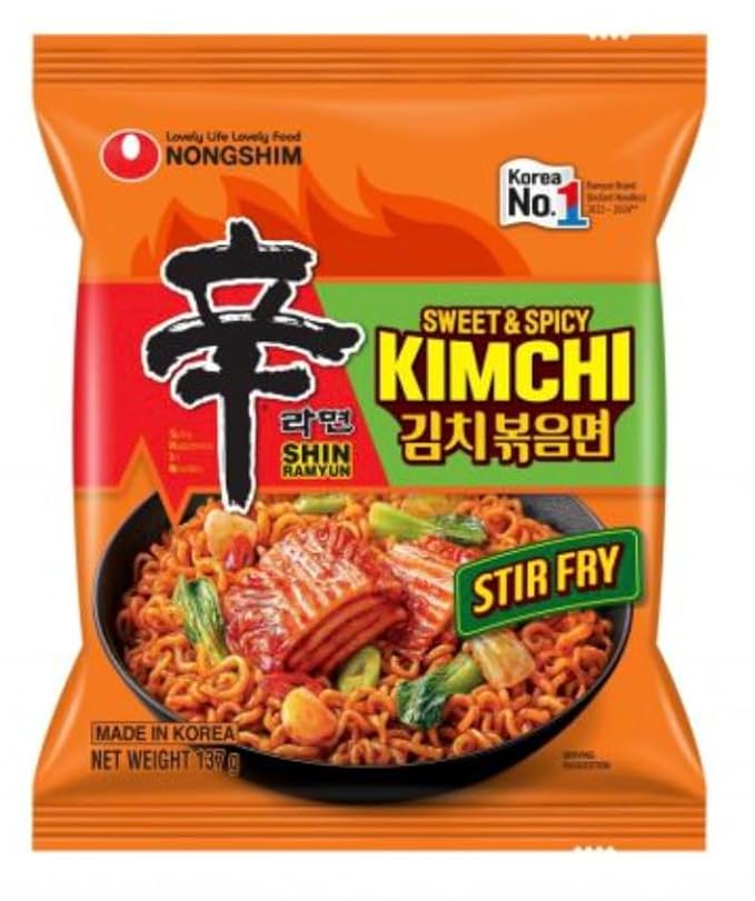 Pinstar Premium Gourmet Spicy Shin Instant Ramen Noodle 8 Flavor Combo - Korean Ramen Set (8 Pack)