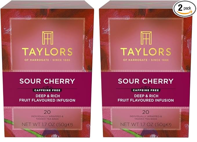 Taylors of Harrogate Sour Cherry Infusion, 20 Teabags (Pack of 2)