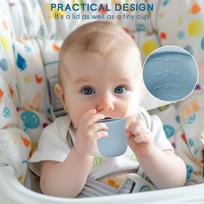 Socub Silicone Baby Fruit Food Feeder & Baby Food Freezer Tray Set, milk Popsicle Molds for Baby Teething Relief, Baby Food Pacifier Feeder for Self Feeding, Include 3 Sizes Food Pouch(Sand)