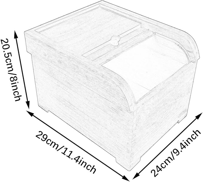 Wooden Rice Storage Container with Sliding Lid, Wood Food Container for Cereal, Grains, Flour, Dark Brown