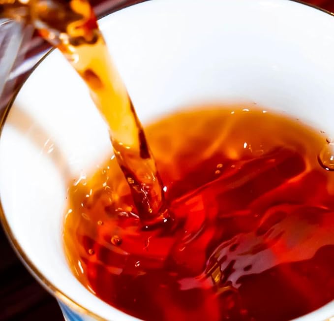 HOYNISE - Organic Pu erh Tea Loose Leaf - Chinese Yunnan Ancient Tree Puerh Tea - Fermented Ripe Puer Tea Loose Leaf - High Mountain Grown, 100g/3.5oz