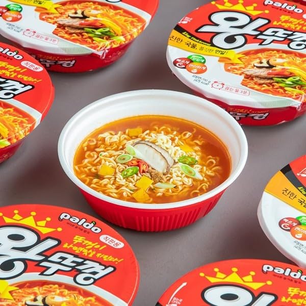 Paldo King Lid Cup Ramen Ramyun Noodle Soup 110g (Pack of 4) 팔도 왕뚜껑 컵 라면