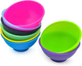 Coopay 8 Pieces Mini Silicone Pinch Bowls Colorful Heat Resistant Snack Prep and Serve Bowls, Unbreakable, Flexible, 1.75 Oz (Solid Colors)