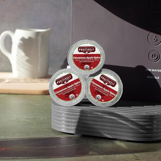 Organic Positively Tea Company, Cinnamon Apple Spice Black Tea, K-Cup Compatible, 24 Pods