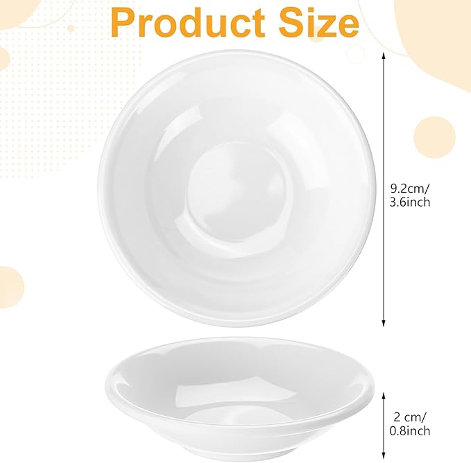 Mimorou 100 Pcs Soy Sauce Dish White Dipping Bowls Bulk, 1.2 oz Asian Small Sauce Bowls for Sushi, Ketchup, Vinegar, Olive Oil, Soy, Spices, BBQ Chip and Dip Serving Bowl Set Gift (Resin)