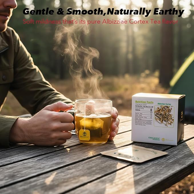 Soilmount - Albizziae Cortex Tea - |Mimosa Tree Bark|合欢皮|Hehuanpi|합환피| - Pure Herbal Tea - Natural, Organic, Non-GMO, Clean Ingredients, Caffeine Free (18 Tea Bags, Box 1)