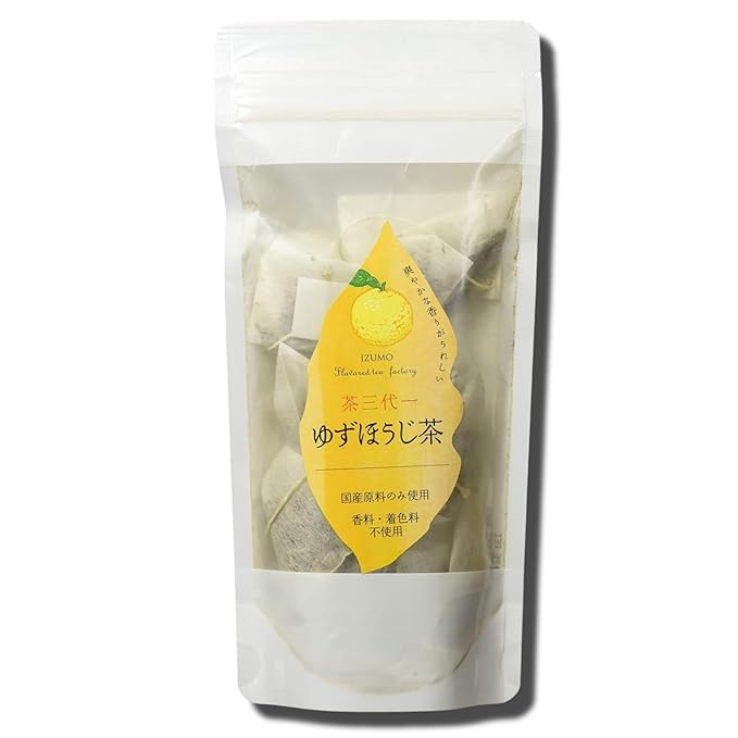 Chasandai Yuzu Citrus Hojicha Teabags - Premium Roasted Green Tea with Natural Yuzu Powder | No Artificial Flavors or Colors | 8 Tea Bags | Made in Japan