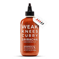 Weak Knees Curry Sriracha Hot Sauce - Infused with Aromatic Curry Spices & Bold Korean Gochujang Paste for Rice, Vegetables & Marinades - Made in the USA - 10.5oz Squeeze Bottle