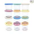 Elk and Friends 4oz Borosilicate Glass Baby Food Storage Jars with Silicone Lid | Strong Glass | Set of 12 | Microwave, Oven & Dishwasher Safe | Infant and Babies