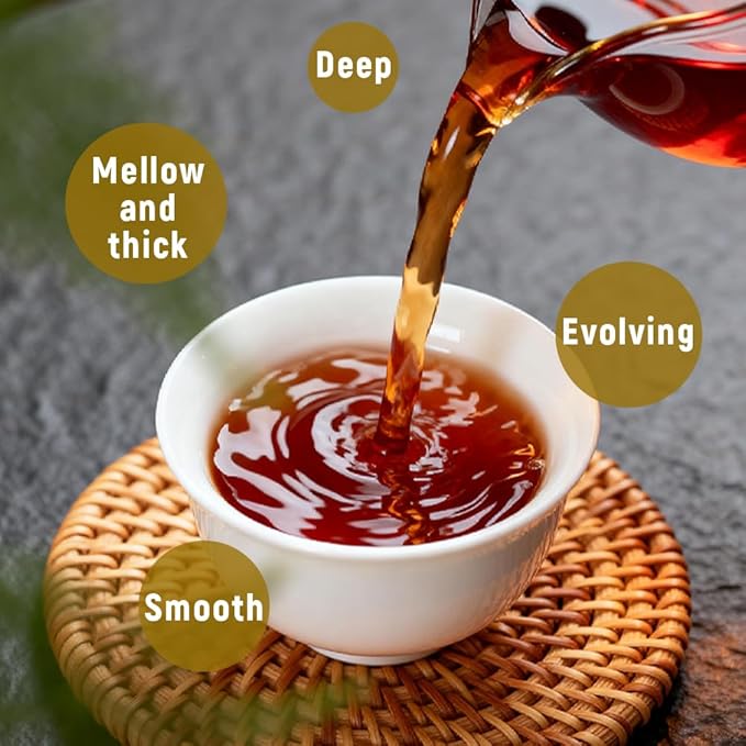 LWXLJMJZC－USDA certified Organic Chocolate Shaped Ripe Puerh Tea Cake -40pcs(180g/6.3oz) Cook Pu-erh Puer Black Pu'erh -Yunnan Chinese Pu er -Easy To Take Out