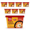 [Dongwon] Authentic Korean Rice Cake Topokki with Creamy Cheese Flavor | Popular Korean Street Food | Easy to Prepare | Delicious and Chewy Snack for Cheese Lovers (8 Bowls)