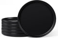 E-far Dinner Plates Set of 6, 10.5 Inch Stoneware Dinner Plate with Raised Edges, Chip & Scratch Resistant | Microwave & Dishwasher Safe Modern Ceramic Dishes for Dessert Salad, Matte Black