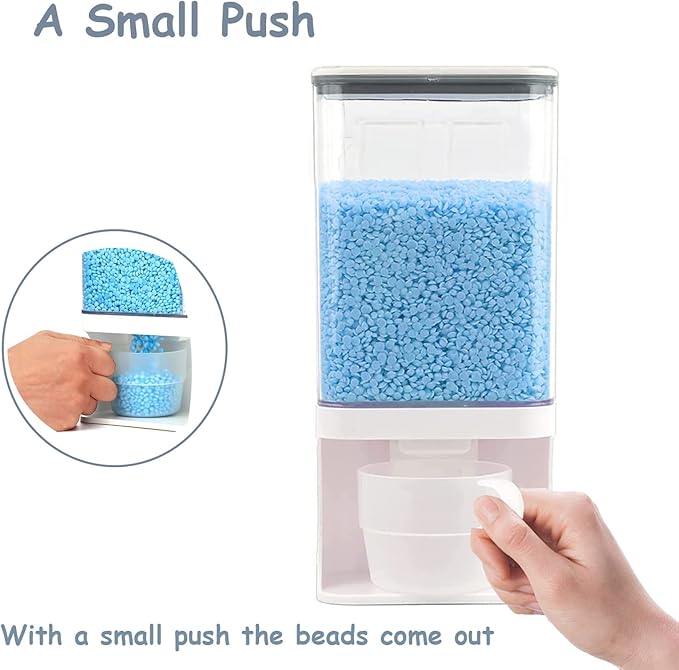 35 OZ Laundry Detergent Dispenser/Wall-Mounted Scent Booster Beads Dispenser for Laundry Room Storage, Suitable for Softener Beads/Sea Salt/Rice Dispenser/Sprinkles/Solid Grain Organize