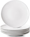 White Salad Plates Set of 6, 8.5 Inch Ceramic Plates – White Porcelain Appetizer & Dessert Plates for Kitchen, Salad, Snack & Everyday Use, Microwave & Dishwasher Safe, 22Cm