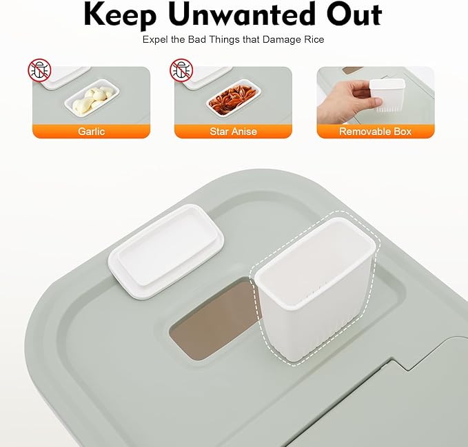 22lbs Rice Container, Large Rice Storage Container with Lid Airtight Food Cereal Container Bins Pet Food Container Household for Home, Kitchen, Grain Warehouse, Pet Store