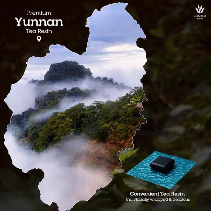 Pu-erh Tea Resin Sheng with Jasmine - Raw Puer Tea from Yunnan | Instant Pu’er Tea | 30 Individually Wrapped Pieces