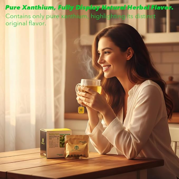 Soilmount - Cocklebur Tea - |Xanthium Strumarium|苍耳|Canger| - Pure Herbal Tea - Natural, Organic, Non-GMO, Clean Ingredients, Caffeine Free (18 Tea Bags, Box 1)