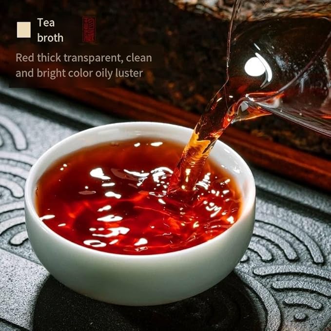 puer Tea (500g) – Aged & Smooth tea cakes Brick from Yunnan – Rich, Earthy Flavor – Compressed Tea for Brewing or Collection（Ship from the local warehouse in the United States）