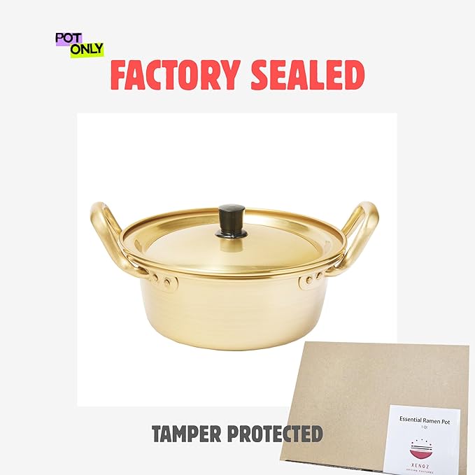 xenoz Korean Ramen Pot Aluminum Cooking Pot Lightweight Noodle Cooker with Lid for Ramen Soup Dorm Cooking Small Kitchen Made in Korea