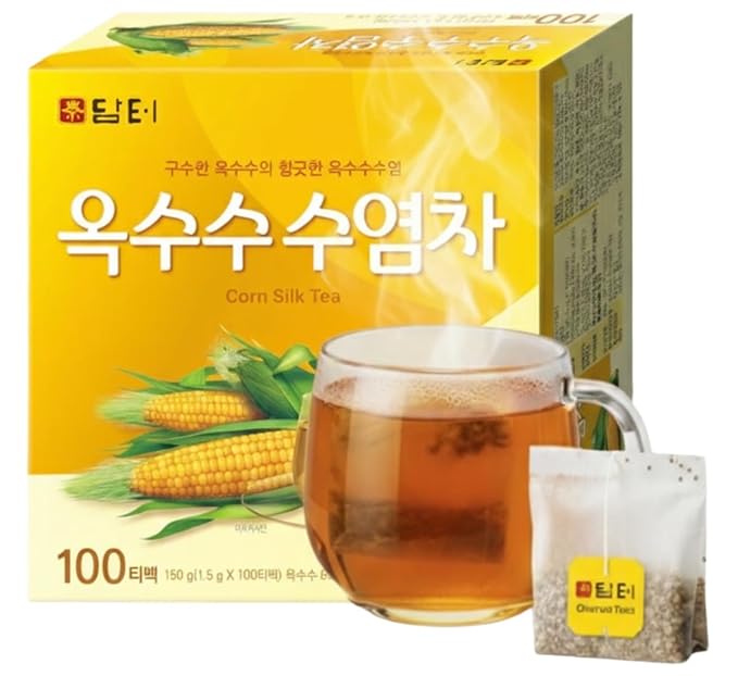 Damtuh Korean Corn Silk Tea, Corn Tea Bags, Caffeine-Free Herbal Tea, 100 Bags