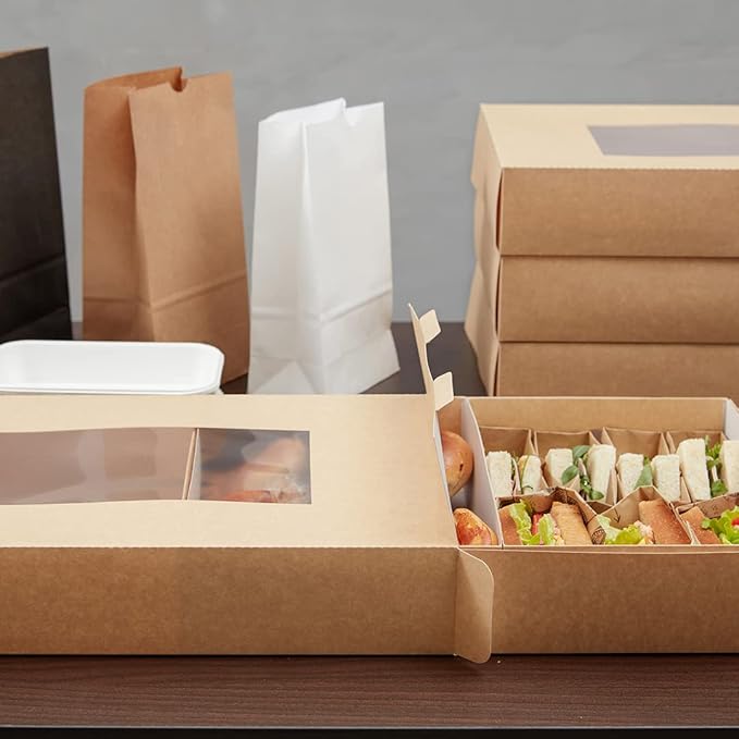 Restaurantware-12 x 8.7 x 3.2 Inch Insert For Catering Trays, 10 Grease-Resistant Insert For Catering Boxes - High Wall, Sturdy, Kraft Paper Insert For Catering Food Containers, Trays Sold Separately