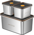 Stainless Steel Food Containers with Lids, 18.6 oz & 71 oz Food Storage Container set, Metal Food Container Bento Box, Snack Container set with Lid,Dishwasher & Freezer Safe(2100 ml & 550 ml)