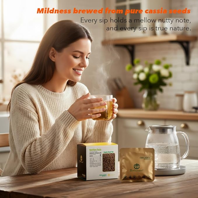 Soilmount - Cassia Seed Tea - |Senna Seeds|jue ming zi|决明子| - Pure Herbal Tea - Natural, Organic, Non-GMO, Clean Ingredients, Caffeine Free (18 Tea Bags, Box 1)
