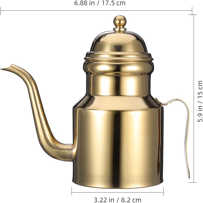 Cabilock 14oz Olive Oil Dispenser Bottle for KitchenGold Olive Dispenser Gold Stainless Oil Dispenser Bottle Vinegar Dispenser Can with Non-for Kitchen Gadgets, Air Fryer, Salad
