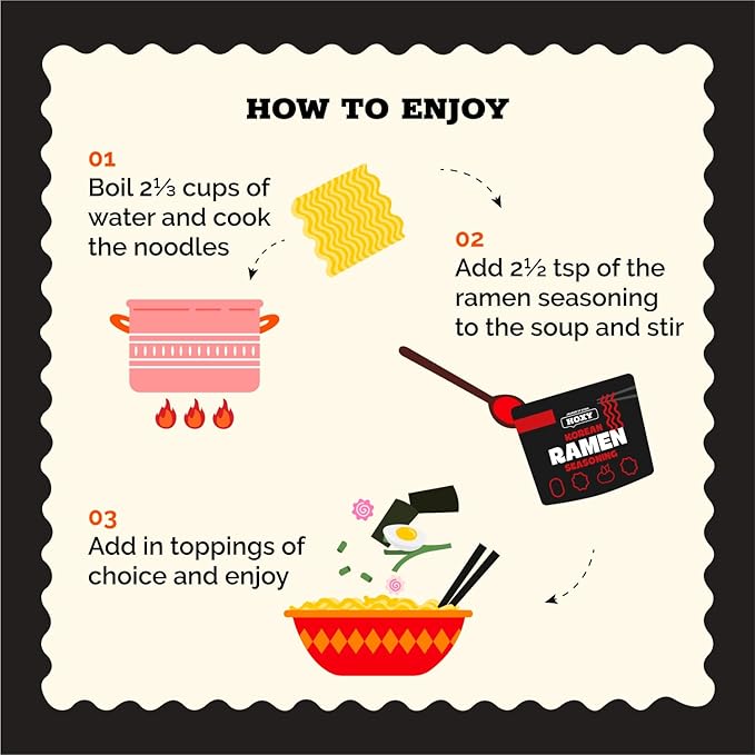 HOXY Journey of Korea "Korean Ramen Seasoning" | Gluten Free, Vegan, No-MSG | Premium Finest Ramen Seasoning Powder | 5.3oz (Inferno)