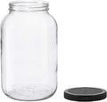 North Mountain Supply 1 Gallon Glass Jar Wide Mouth with Black Plastic Lid - USDA, BPA-Free, Made in the USA - for Fermenting, Storing, Canning, and Much More!