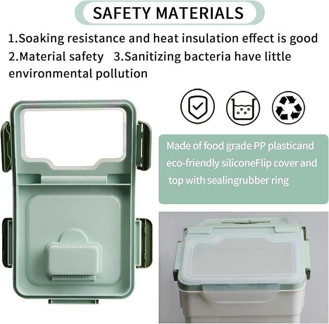 AnRui Large Flour Storage Containers 25Lbs Airtight Rice Storage Container BPA Free Kitchen Pantry Food Storage Bin Sugar Snack Cereal Grain Organizer Box with Wheel, Measuring Cup, 4Pack Green