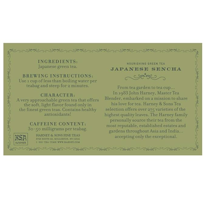 Harney & Sons Japanese Sencha Green Tea, 50 Tea Bags