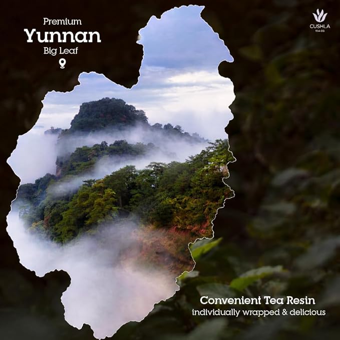 Pu-erh Tea Resin with Osmanthus – Ripe Shu Puer from Yunnan | Instant Pu'er Tea | 30 Individually Wrapped Pieces
