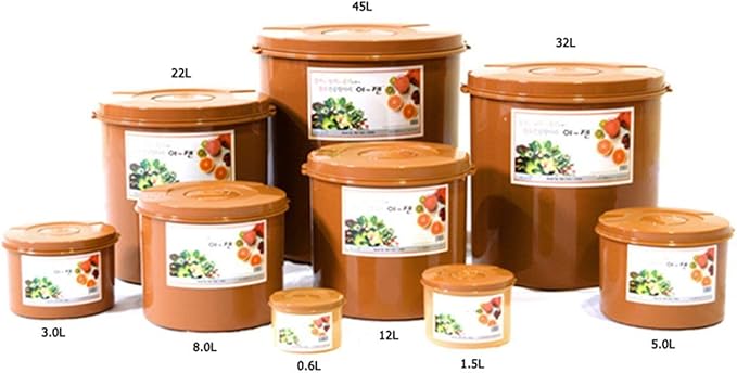 e-jen Premium Kimchi, Sauerkraut Container Probiotic Fermentation with Inner Vacuum Lid Round (5.8 gal/ 22L)