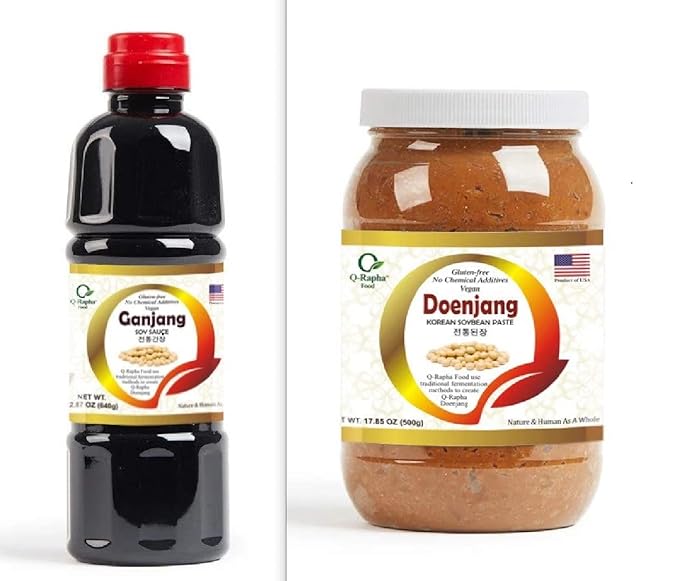 Q-Rapha Premium Korean Doenjang (17.9) and Ganjang (22.9) - 2 pack