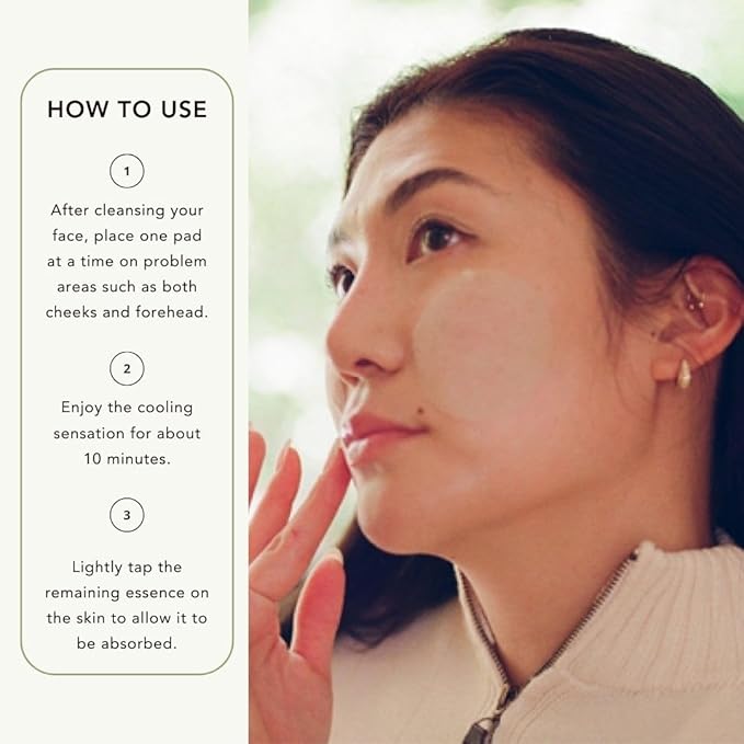 TRICO Green Tea Multi-Tasking Cooling Pad, 3-1 Korean Toner Pads with Depuffing, Cooling & Moisturizing Effects for All Skin Types - Green Tea Water from Jeju Island, Lemon & Honey Extract - 90 Pads