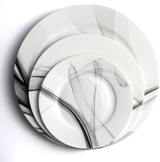IQCWOOD White Porcelain Dinner Plates, Set of 6, 6.5", Porcelain Dinner Plates, White Plates Set, White Plates Ceramic, Christmas Gifts