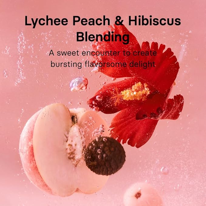 OSULLOC Kombucha Tea LycheePeach (Lychee & Peach Blending), Sparkling Powdered Mix Beverage, No added sugar, 10 Sticks, 1.76oz