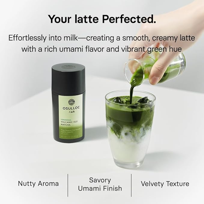 OSULLOC Volcanic Isle Matcha Powder, Ceremonial Grade Korean Matcha, Green tea powder from Jeju Island (1.41oz, 40g)