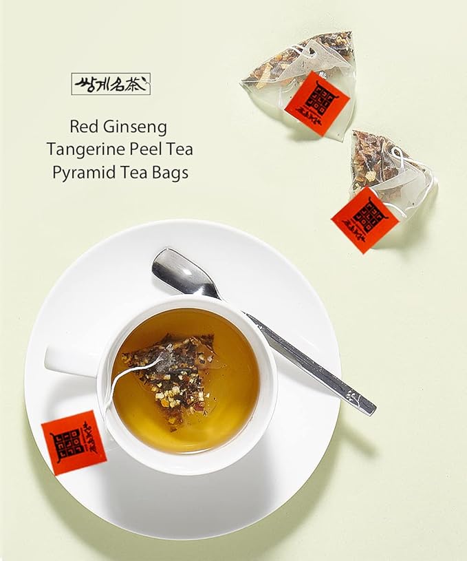 Ssanggye Red Ginseng Tangerine Peel Tea 1.5g x 20 Tea Bags Premium Herbal Tea Tangy Sweet Citrus Herb Blended Korean Oriental Daily Drink Made in Korea
