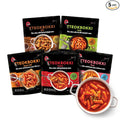 O’food Tteokbokki Variety Pack, Pack of 5, Instant Korean Rice Cakes, Authentic Spicy Street Food, Ready to Eat, No MSG, No Corn Syrup