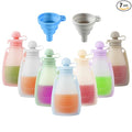 PandaEar Reusable Silicone Baby Food Pouches, 7 Pack Squeeze Pouches for Toddler Kids, BPA-Free Silicone Refillable Baby Food Storage, 5 oz /150 ml
