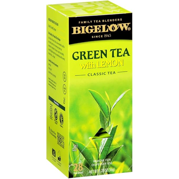 Bigelow Green Tea with Lemon Tea Bags 28-Count Box (Pack of 3) Green Tea Bags with Lemon Peel and Natural Flavors Rich in Antioxidants