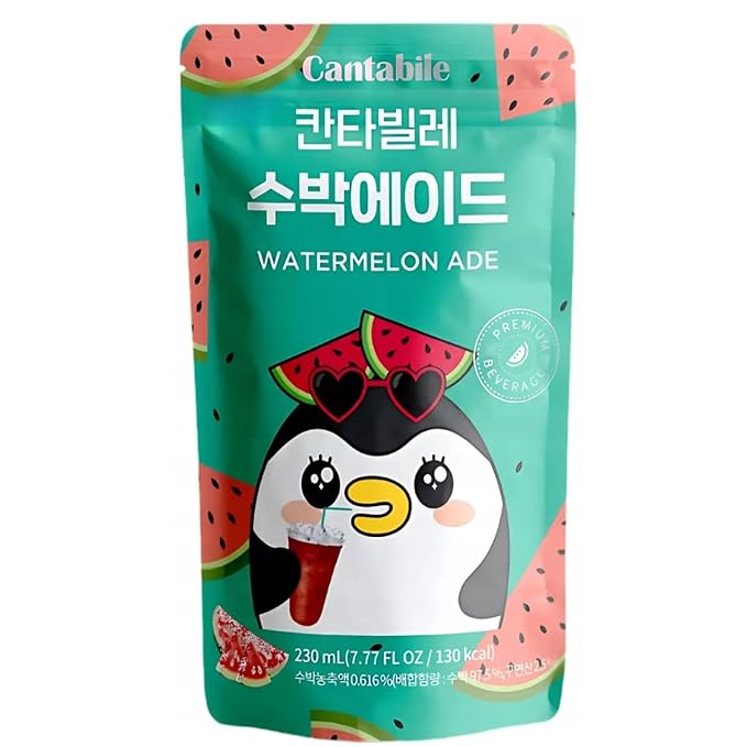 Cantabile Korean Convenience Store Pouch Drink Ready-to-Drink Refreshing Beverage Imported from Korea (Box of 10, Watermelon)