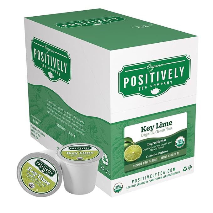 Organic Positively Tea Company, Key Lime Green Tea, K-Cup Compatible, 24 Pods