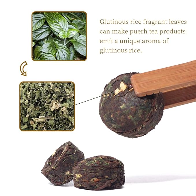 LWXLJMJZC-40pcs Cooked Stick Rice Puerh Tea|Ripe(Shu) Mini Tuo Cha|Yunnan Glutinous Rice Balls Pu erh Cake