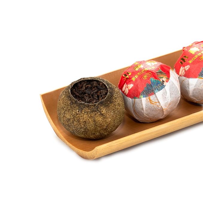 Dfz & tea Xinhui Citrus Puerh Tea,Chinese tea,Low Caffeinated,Make Hot or Cold,6 Piece, (2.3 Ounce)