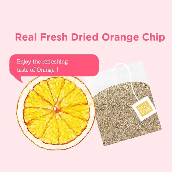 ROASTIQUE Orange Grapefruit Black Tea with Real Dried Fruit – Premium Orgainc Tea Sweet Fruit Blend Hot or Iced Tea Eco-friendly PLA bags, 8 Tea Bags