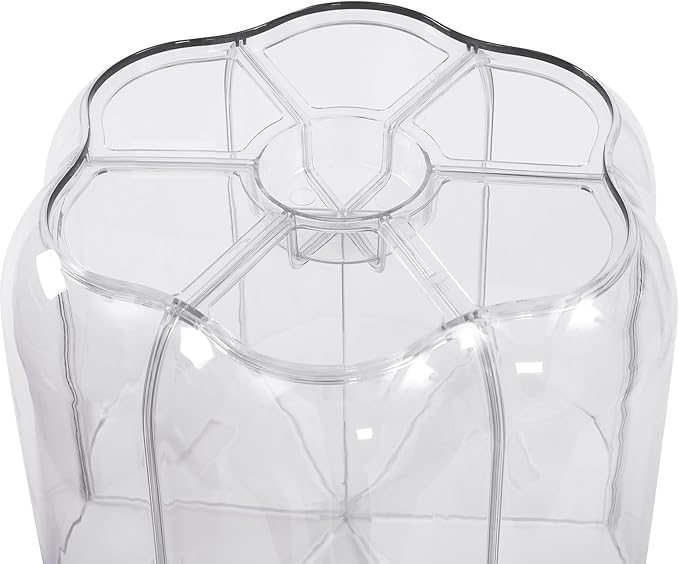 Grain Storage Container Dispenser, 6 Grids rice dispenser rotating, 360° rotating food dispenser One-Click Output rice Storage Round Grain Dispenser Kitchen (White Large 1.53kg)