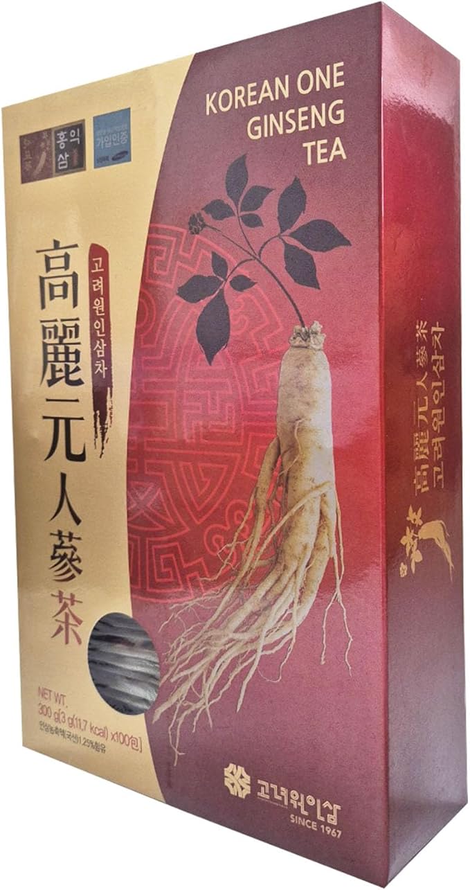 LENITH Korean One Ginseng Tea Packets, Sachets-Concentrated Ginseng Extract, Easy Dissolve Granulate Form, Hot or Cold Tea_10.58 oz / 300 g (3g x 100ea)